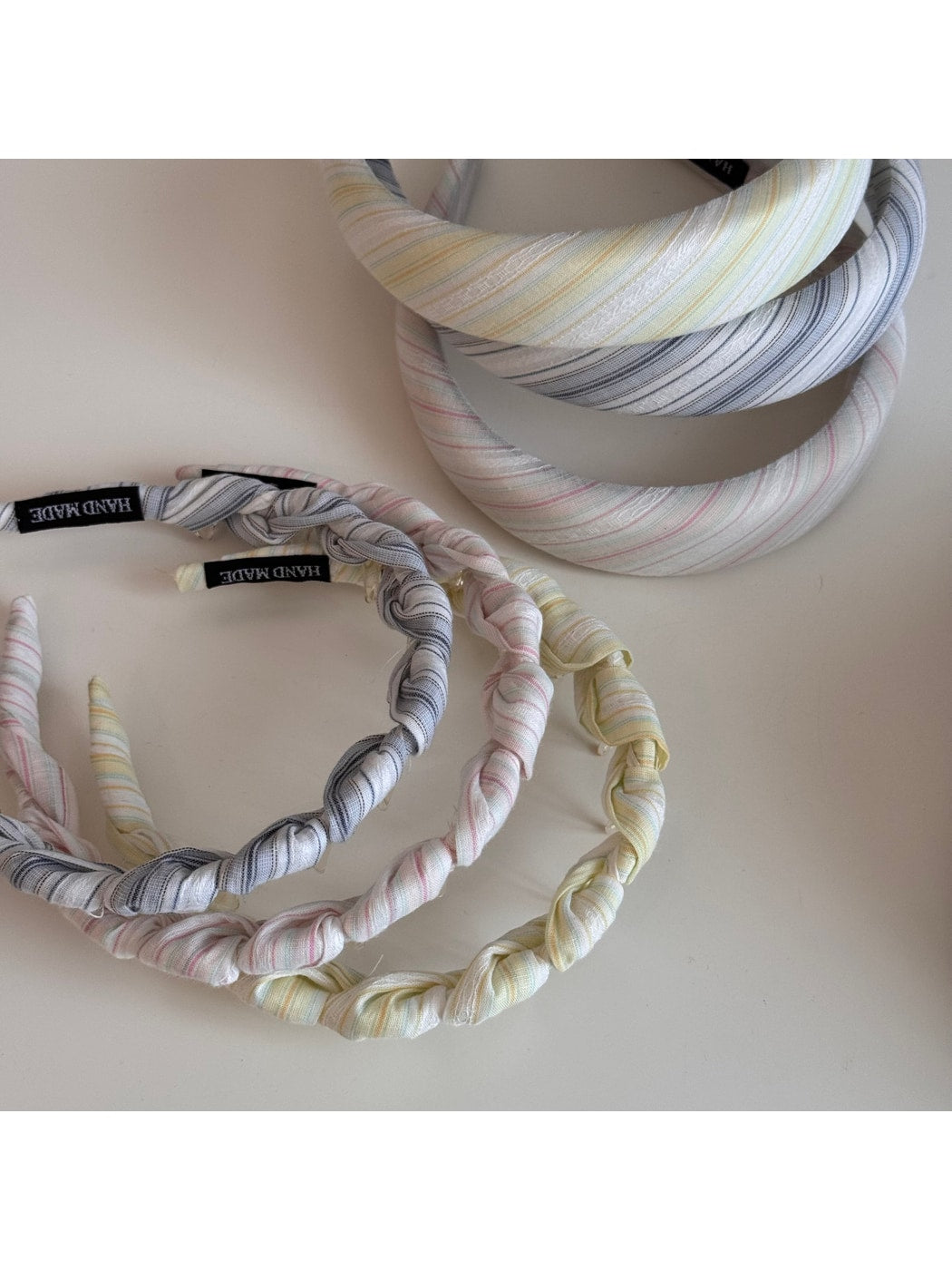 Gifty - Irregular Stripe Wrapped Headband and Scrunchie
