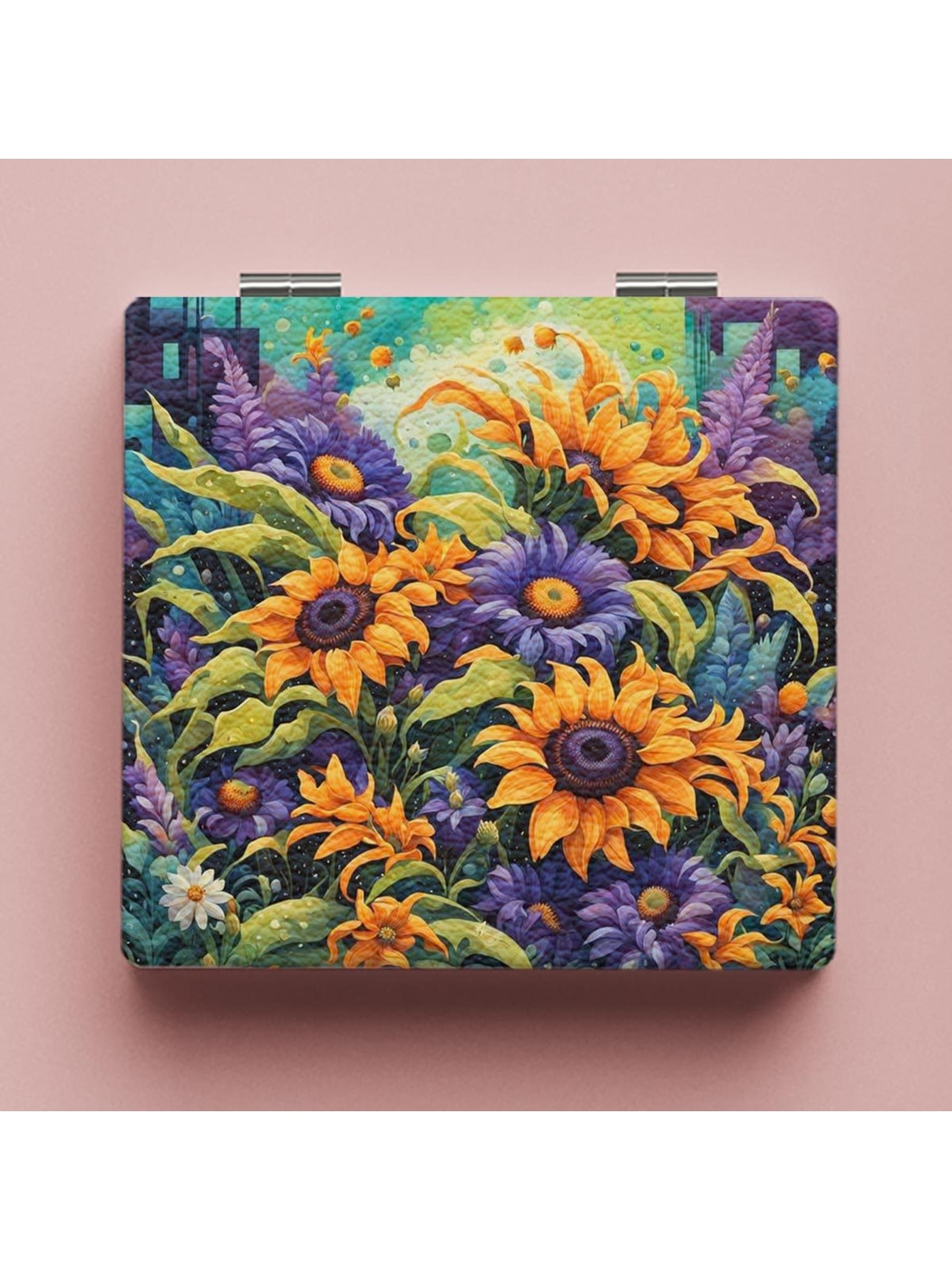 Mirroray - Sunflower Print Foldable Portable Makeup Mirror