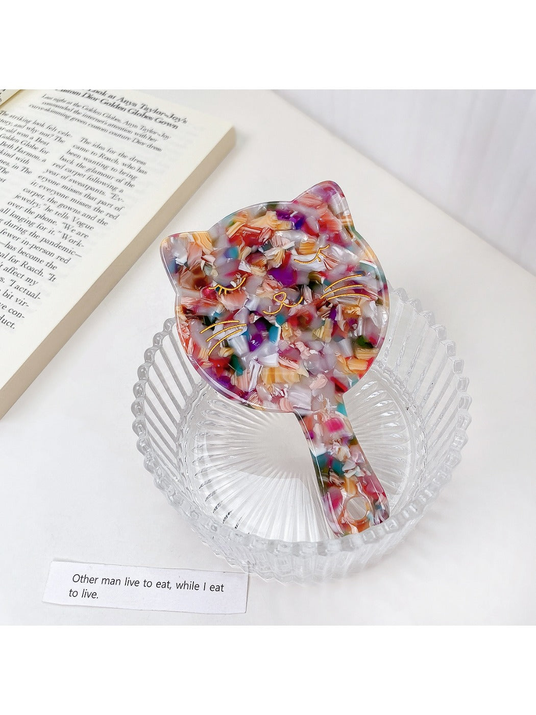 Mirroray - Acetate Cat Handheld Mirror Portable Vanity