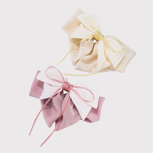 Beau - Elegant Polka Dot Bow Claw Clip