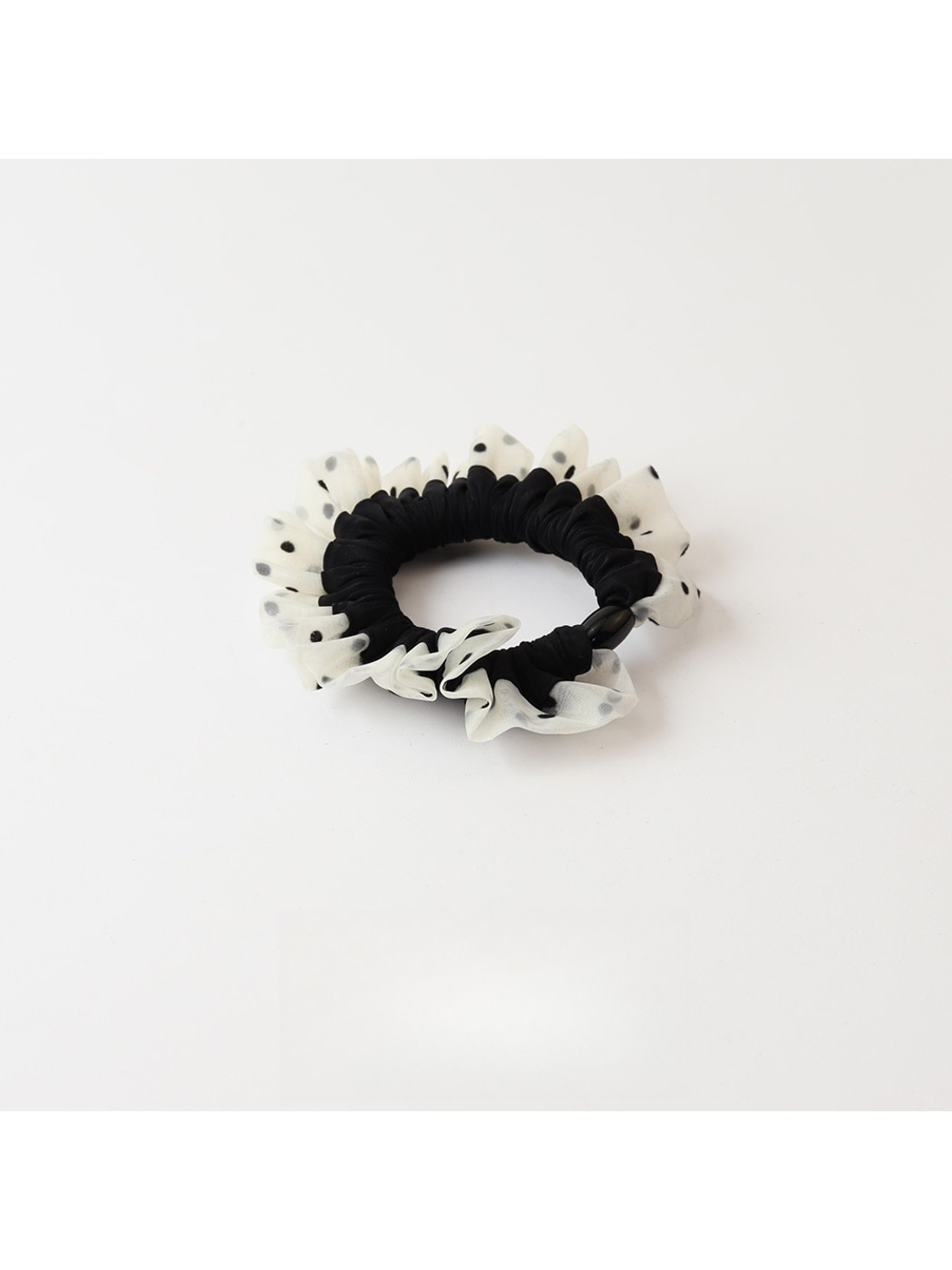 Gifty - Ruched Mesh Splice Patterned Scrunchie