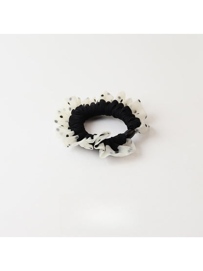Gifty - Ruched Mesh Splice Patterned Scrunchie