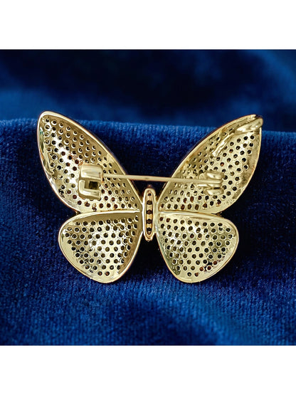 Brovia - Pave Style Butterfly Fashion Brooch