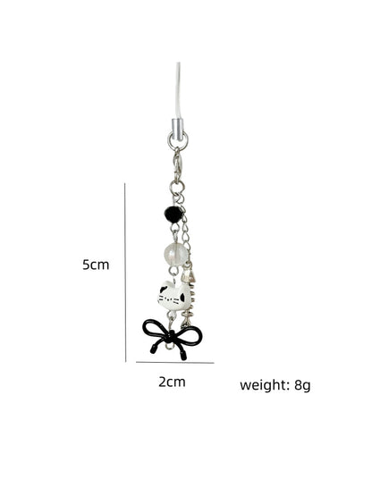 Keypus - Kitty Fishbone Charm Phone Pendant Keychain