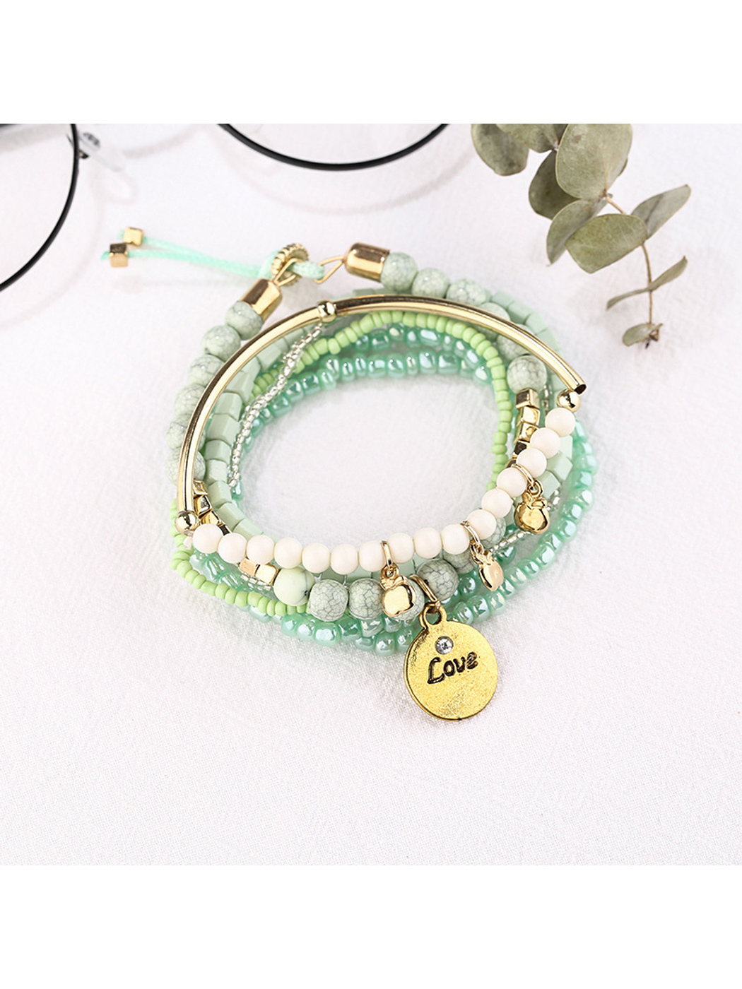 Lovra - Bohemian Layered Beaded Pendant Bracelet