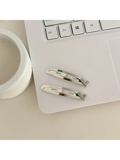 Beau - Alloy Floral Detail Snap Hair Clip