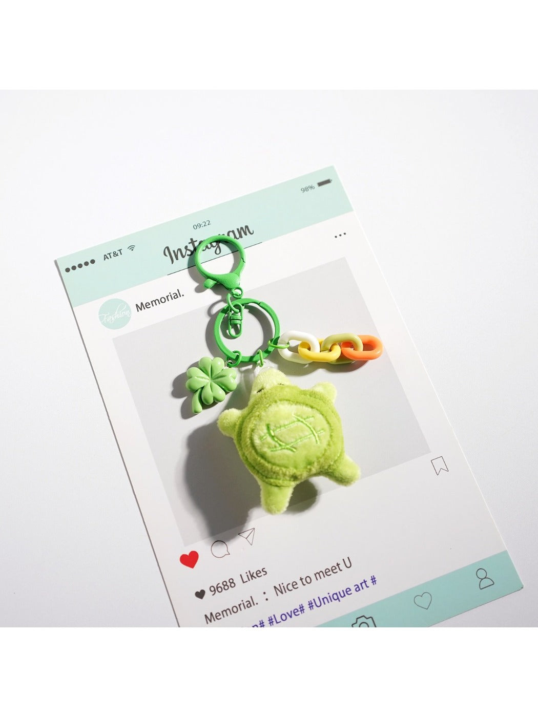 Keypus - Cute Green Turtle Keychain