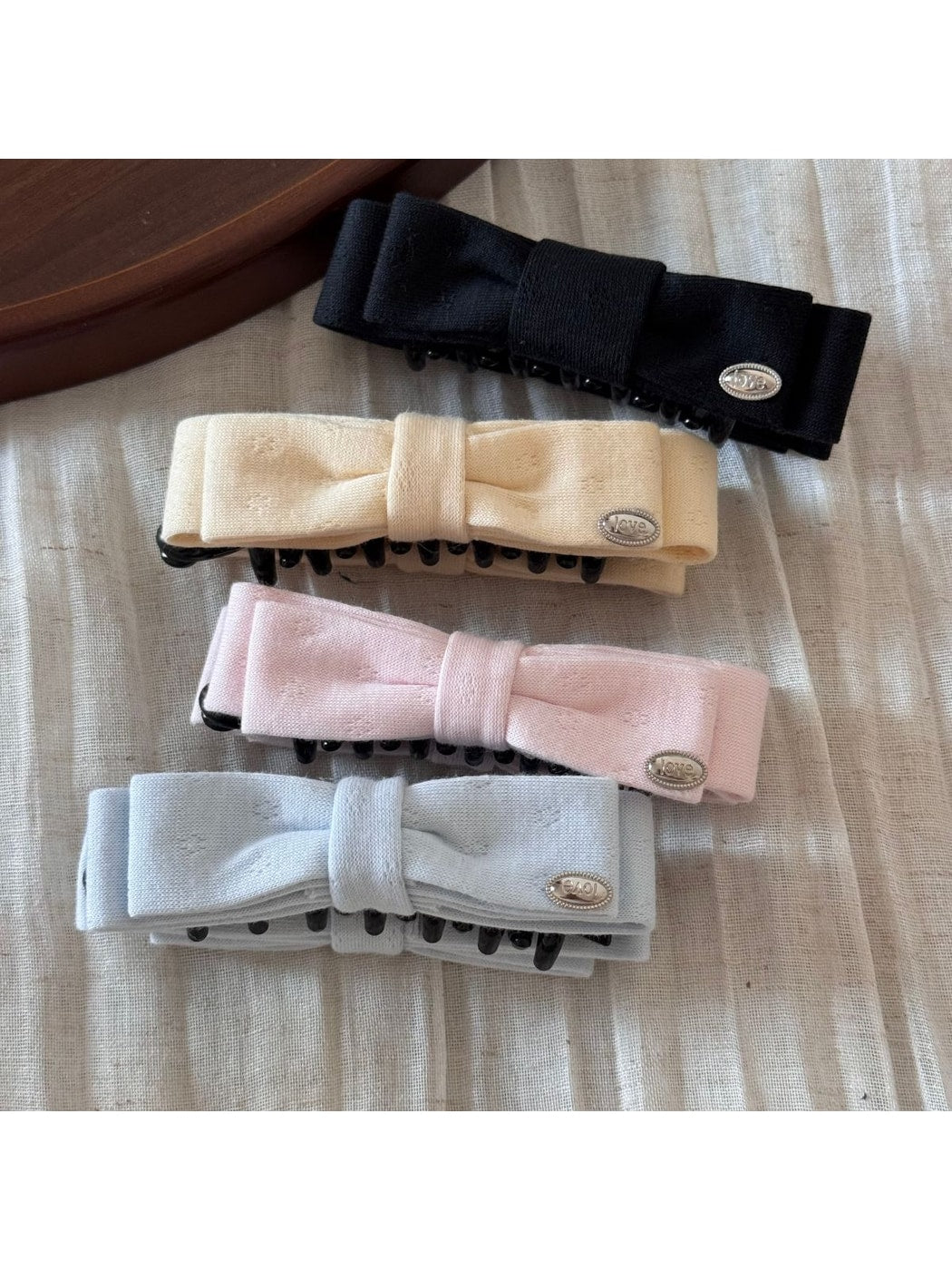 Beau - Fabric Bow High Ponytail Banana Clip