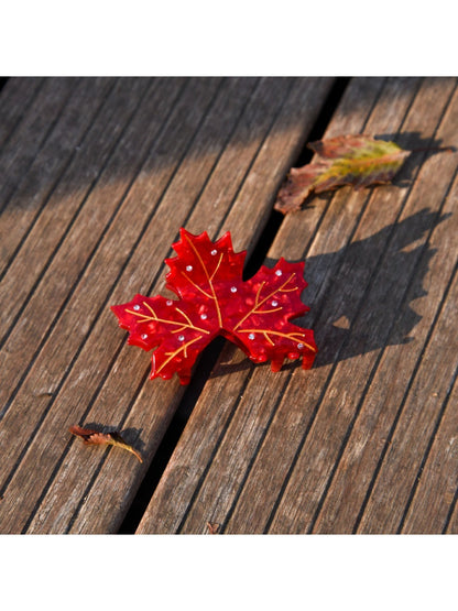 Beau - Simulated Maple Leaf Acetate Hair Claw Clip