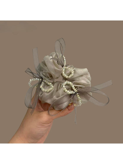 Gifty - Polyester Mesh Bow Circle Detail Scrunchie