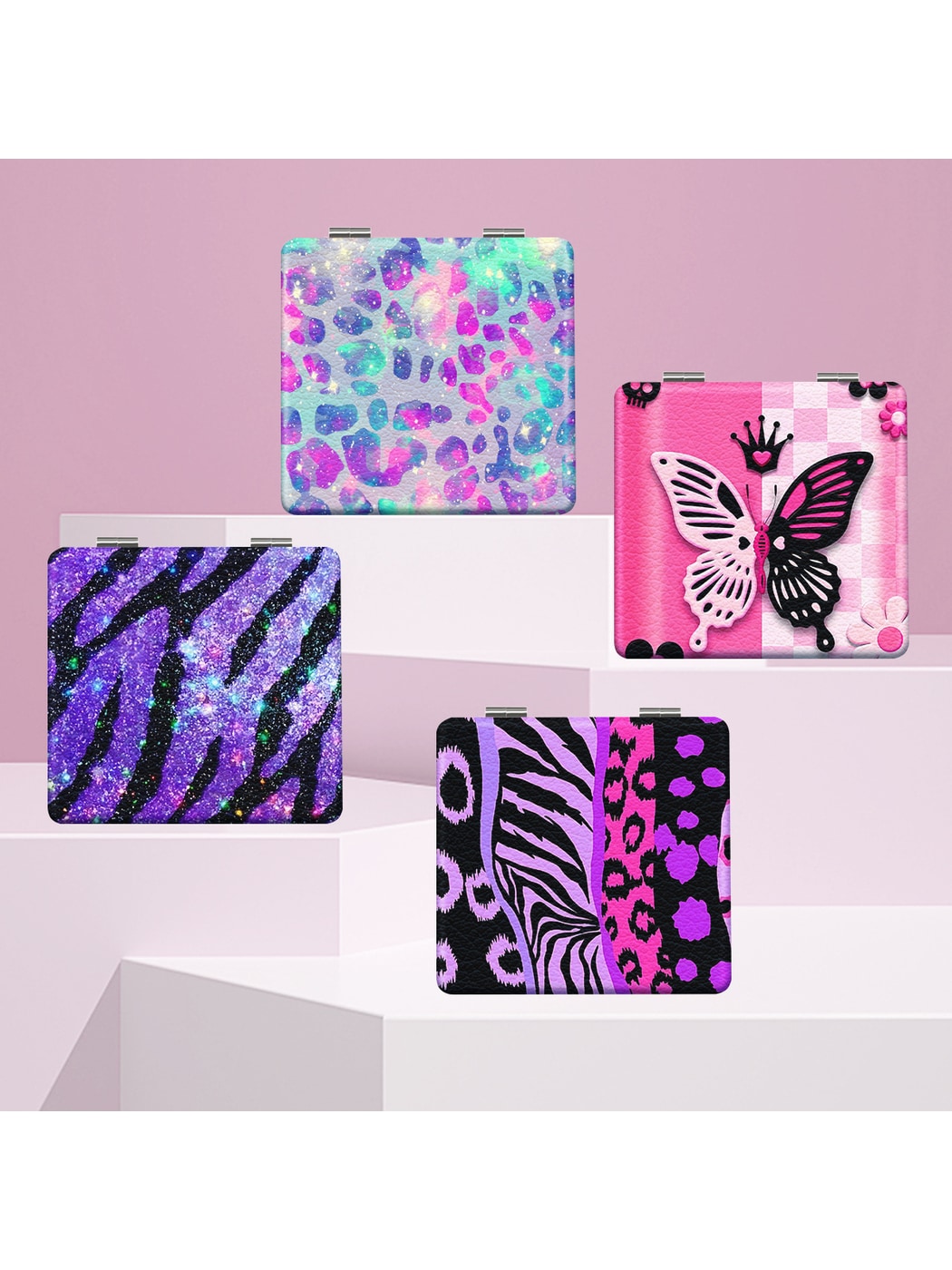 Mirroray - Y2K Style Animal Print Makeup Mirror