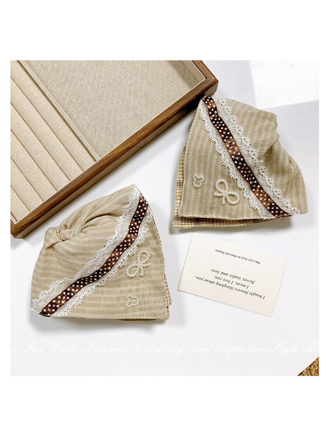 Gifty - Khaki Plaid Hair Ring