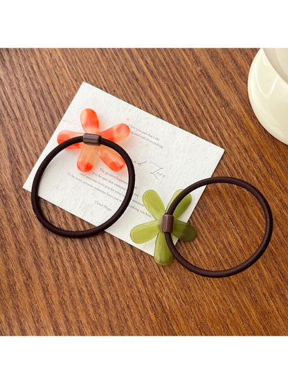 Gifty - Acetate Hair Ties with Flower Design