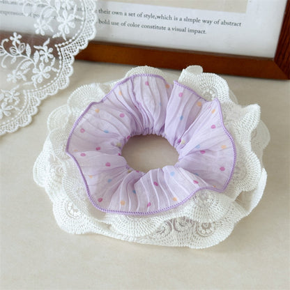 Gifty - Sweet Style Pleated Polka Dot Scrunchie