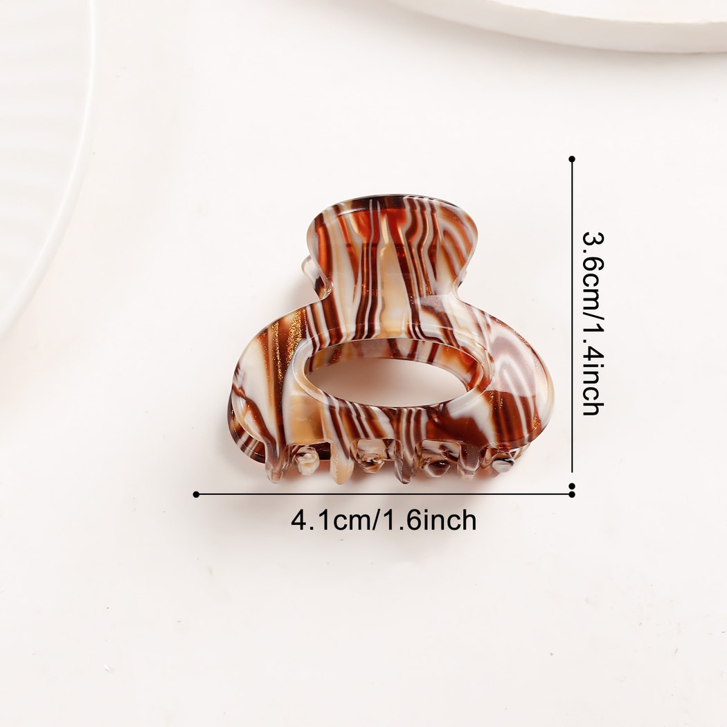 Beau - Glossy Striped Openwork Claw Clip