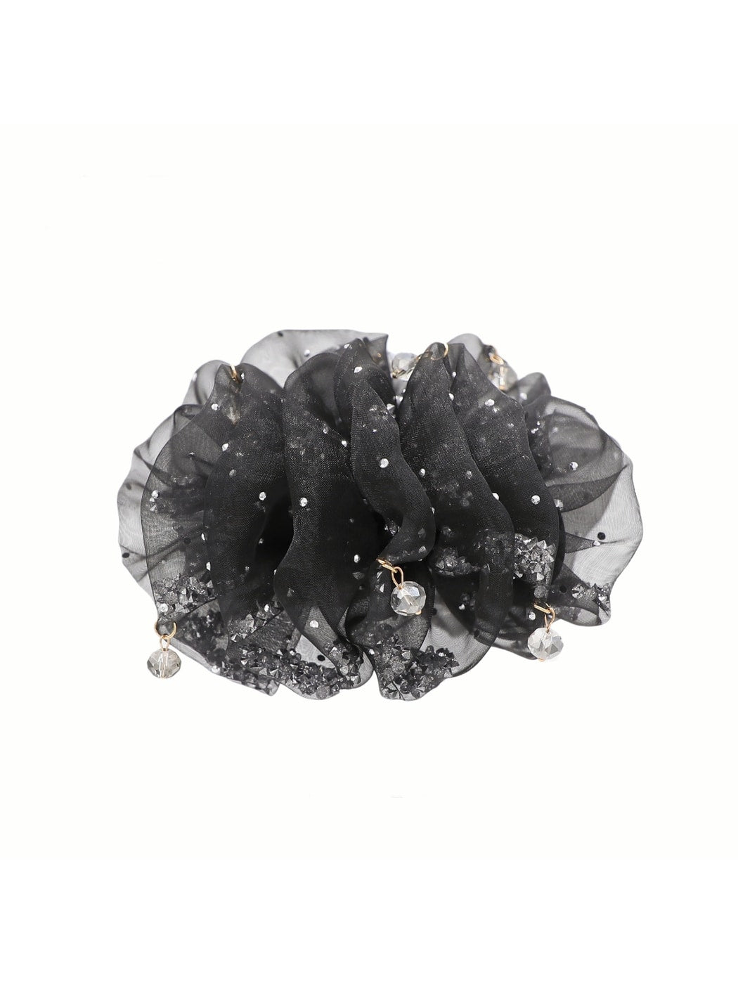 Beau - Sparkle Mesh Bow Detail Polyester Banana Clip
