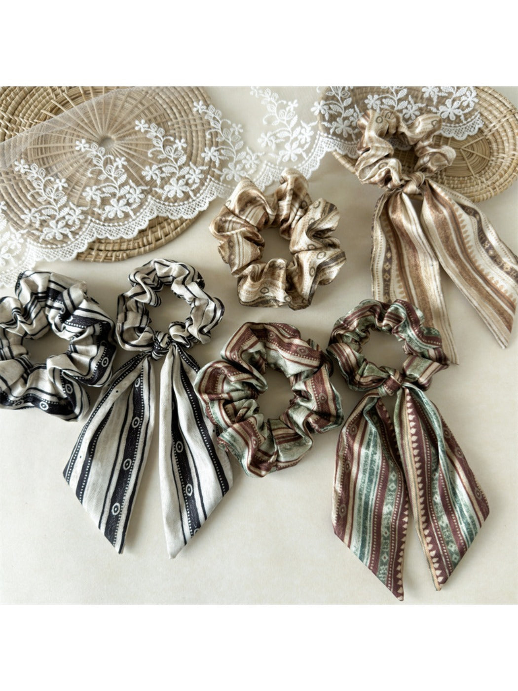 Gifty - Bohemian Satin Scrunchie with Flowing Ties