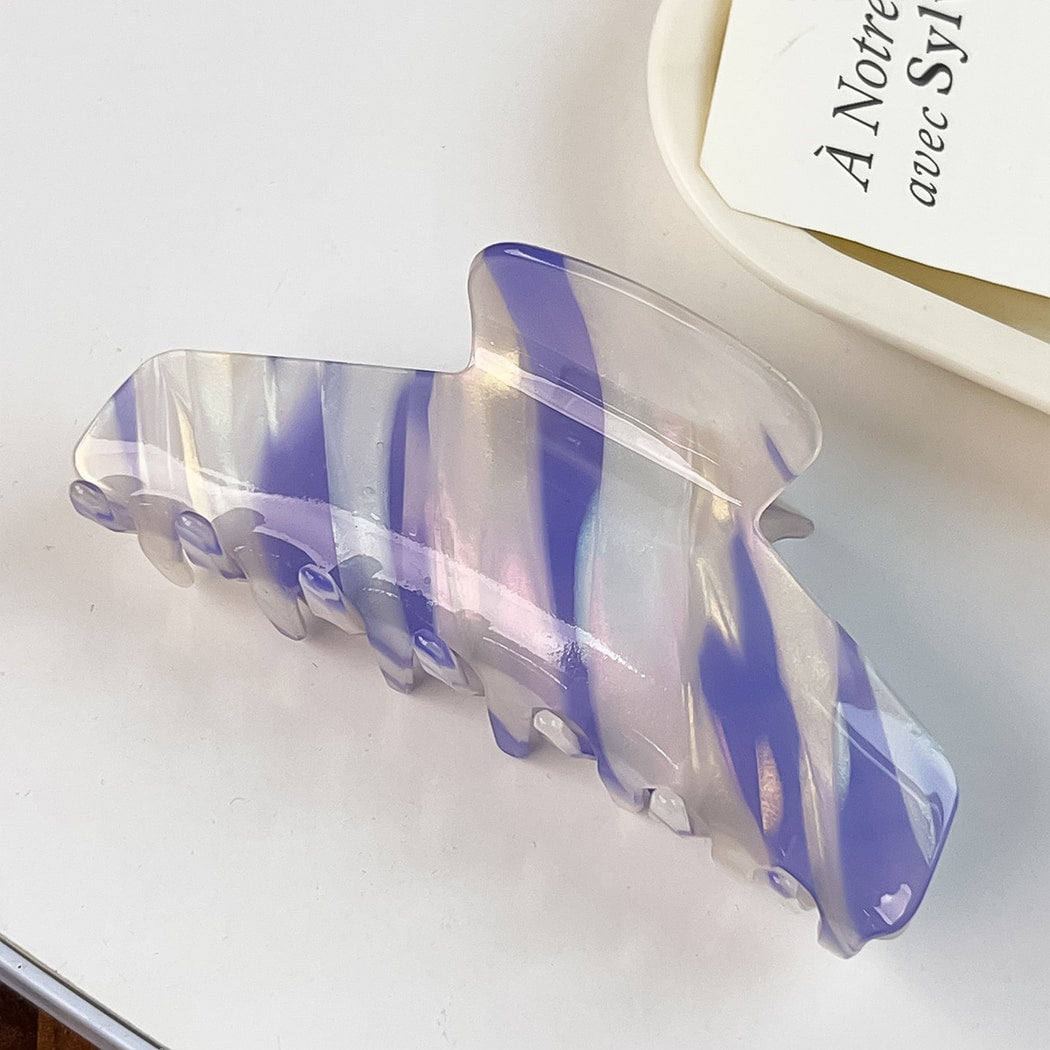 Beau - Patterned PVC Marbled Finish Claw Hair Clip