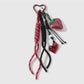 Keypus - Y2K Beaded Strawberry Heart Bag Charm Keychain