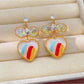 Earedge - Vintage Enamel Strawberry and Heart Stud Earrings