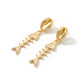 Earedge - Novelty Fish Skeleton Drop Dangle Earrings