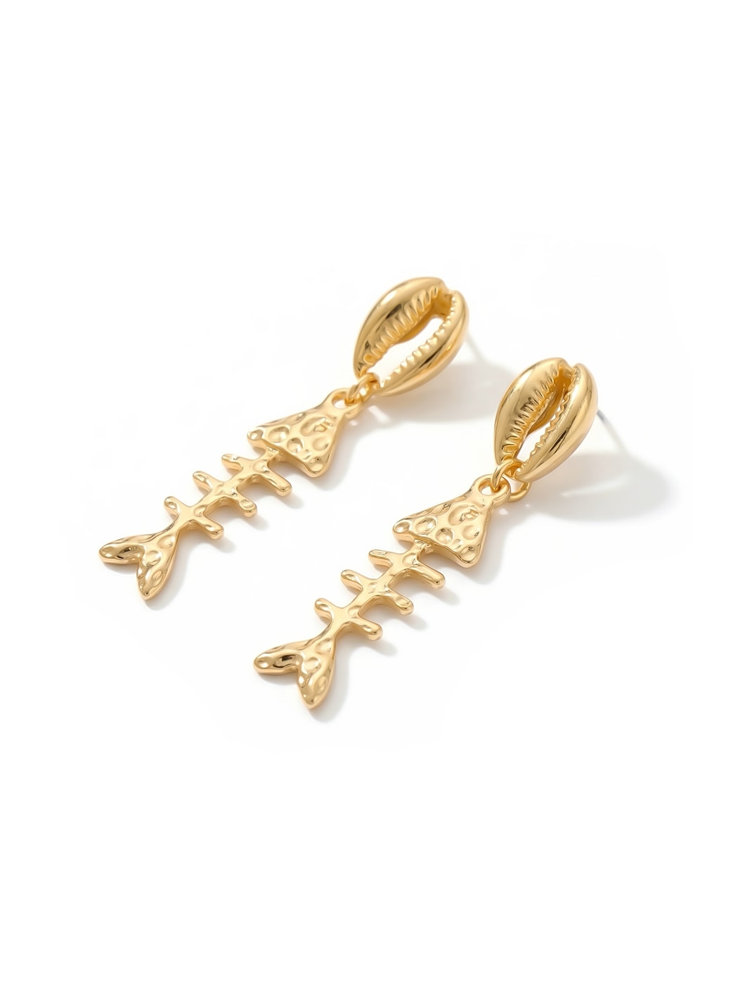 Earedge - Novelty Fish Skeleton Drop Dangle Earrings