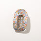 Top view of Beau hair clip displaying full patterned surface and smooth edges