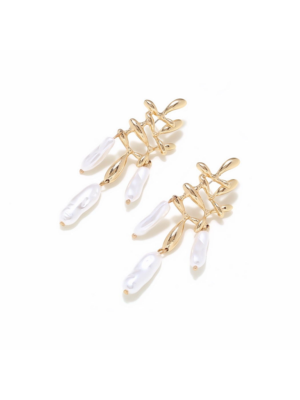 Earedge - Hollow Irregular Drop Dangle Earrings