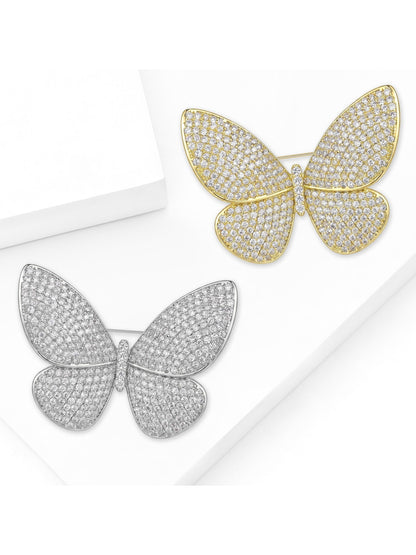 Brovia - Pave Style Butterfly Fashion Brooch