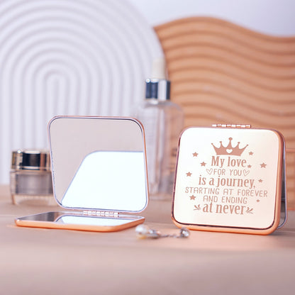 Mirroray - Portable Alloy Frame Flip Lid Makeup Mirror