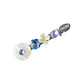 Beau hair clip held in hand to show size and detailed colorful rhinestone design