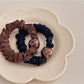 Gifty - Ruffled Leopard Print Ball Accent Scrunchie