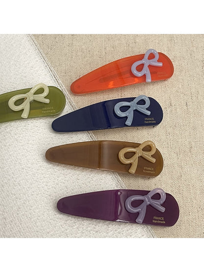 Beau - Bow Embellished Oval Hair Clip