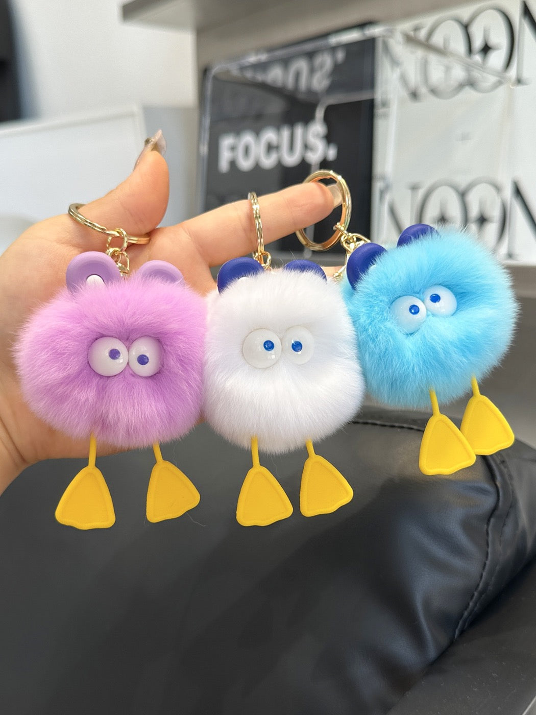 Keypus - Fluffy Duck Keychain For Bags Backpacks