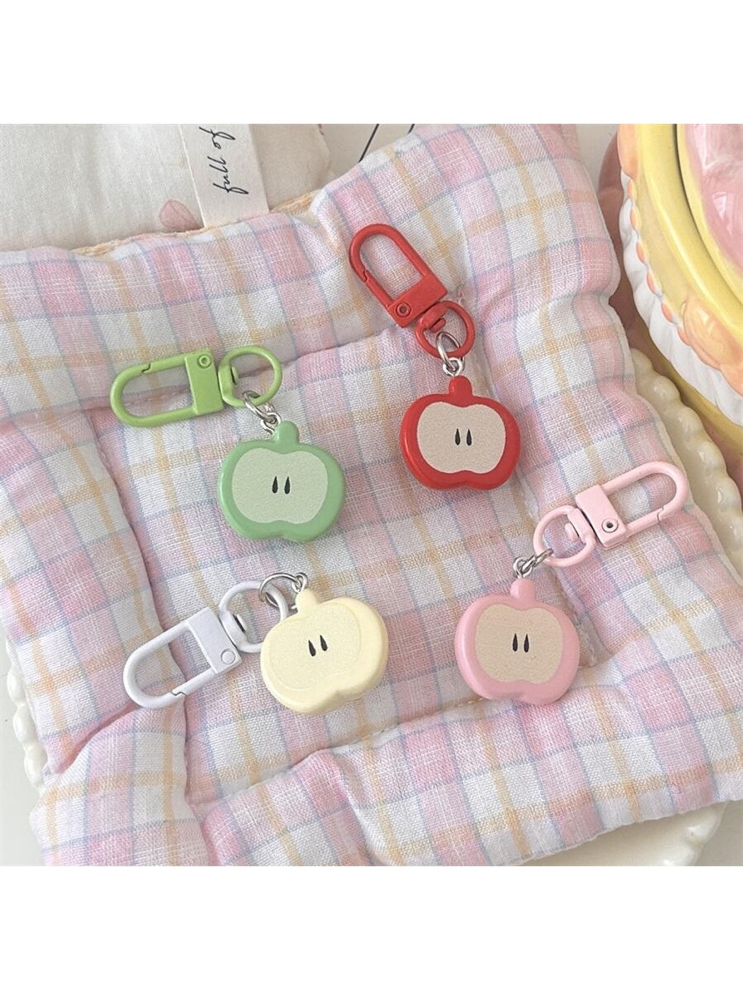 Keypus - Cute Half Apple Bag Charm Keychain Accessory