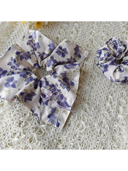 Gifty - Floral Polyester Scarf Style Scrunchie