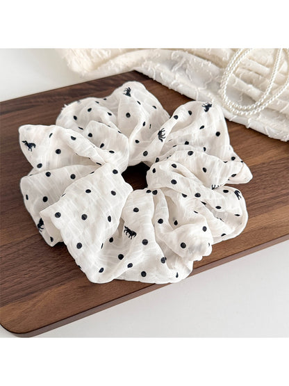 Gifty - Polka Dot Ruched Polyester Scrunchie