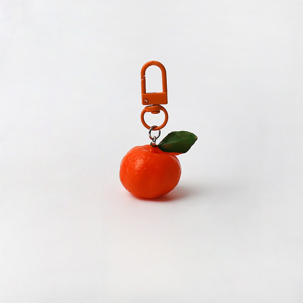 Keypus - Realistic Tangerine Fruit Bag Charm Keychain