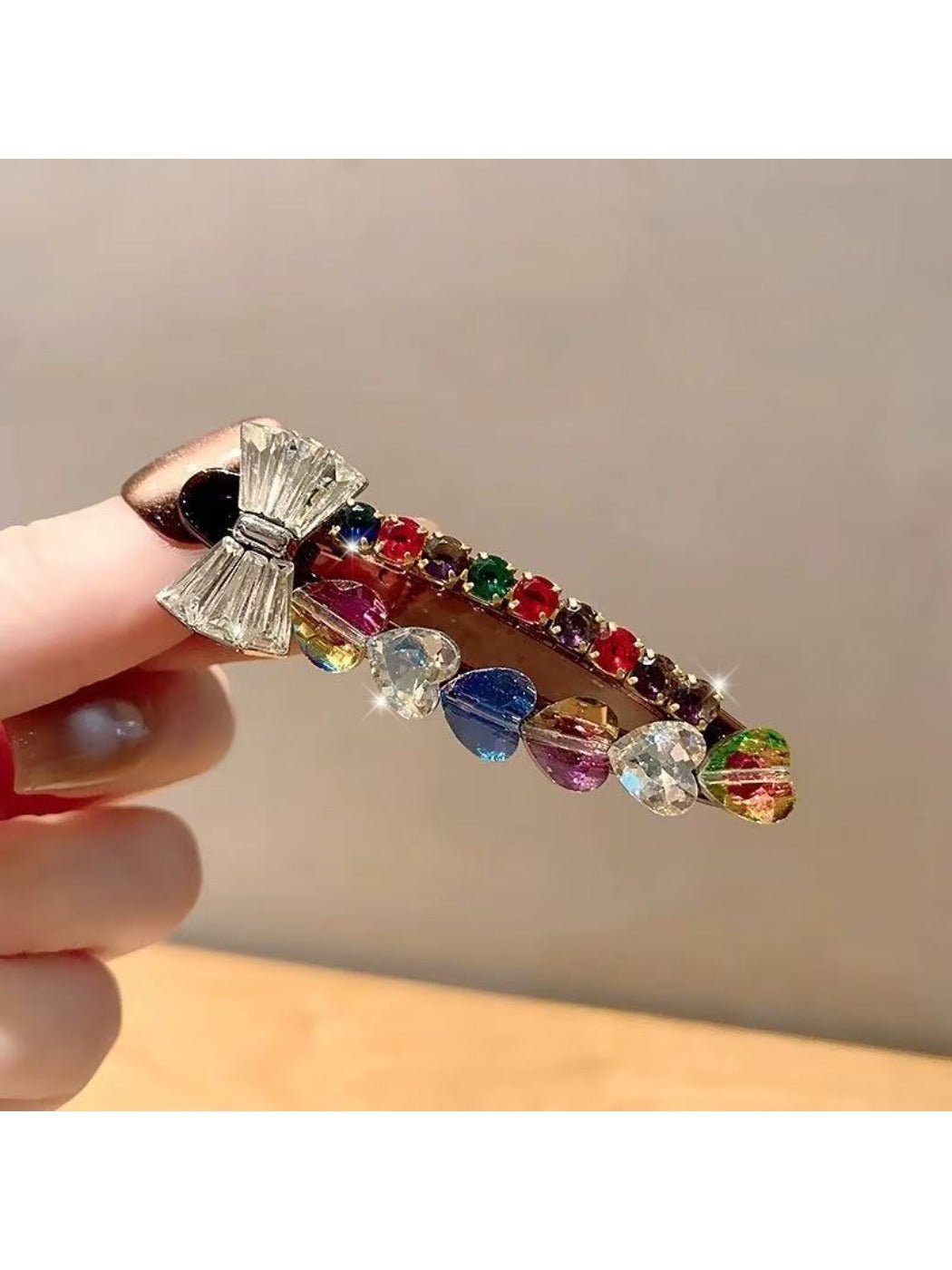 Beau - Heart-Shaped Bow Hair Clip