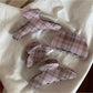 Beau - Glossy Plaid Acrylic Curved Hair Claw Clip