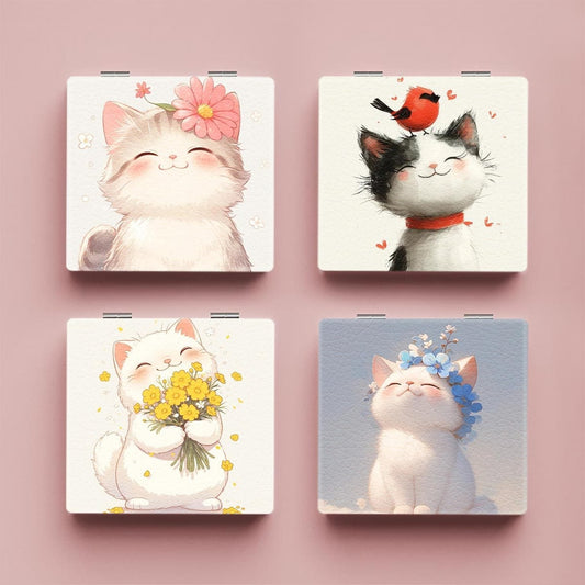 Mirroray - Cute Cartoon Cat Folding Compact Makeup Mirror