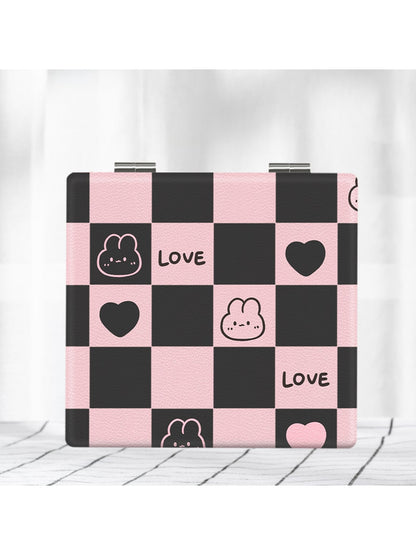 Mirroray - Checkered Pattern Folding Makeup Mirror