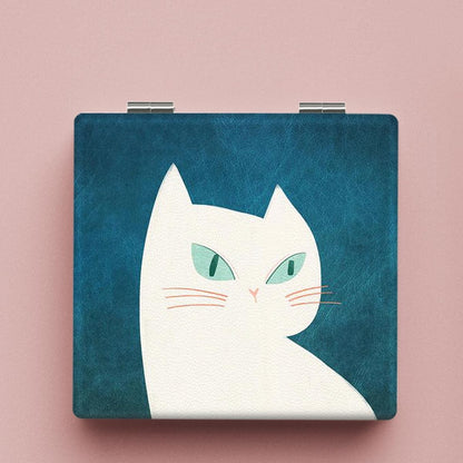 Mirroray - Cartoon Cat Print Folding Makeup Mirror