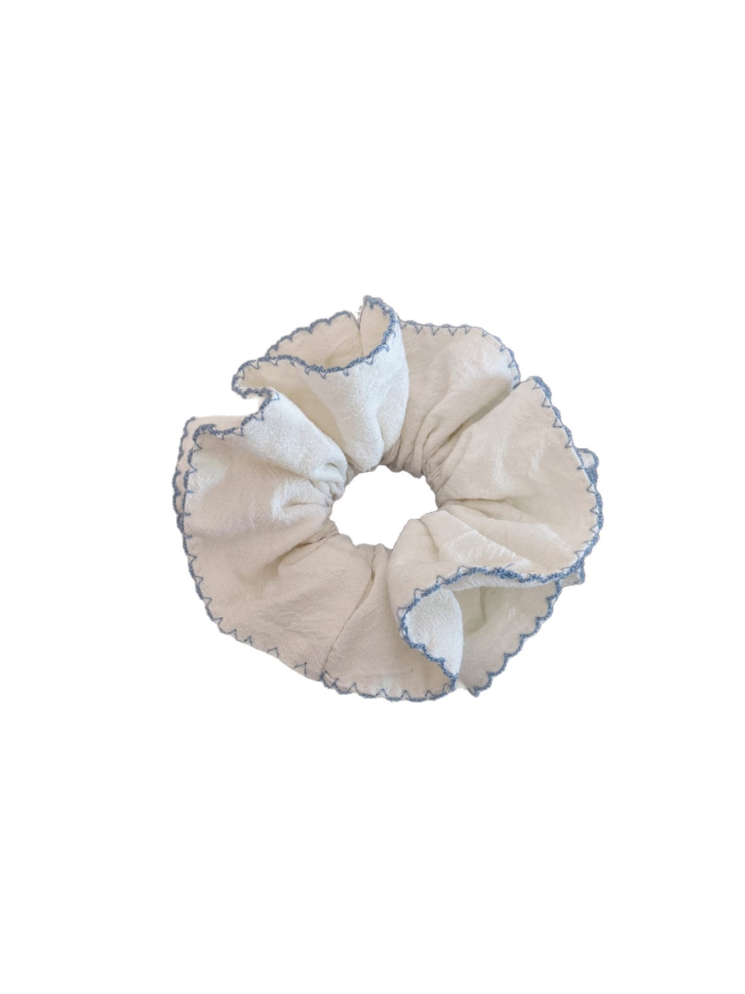 Gifty - Double Layer White Ruffle Edge Scrunchie