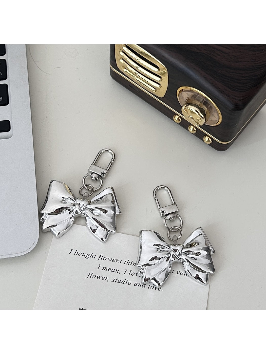 Keypus - Decorative Bow Key Ring Bag Charm Keychain