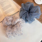 Gifty - Blue Tones Floral Print Polyester Scrunchie