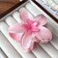 Beau - Glossy Flower Shape Plastic Alloy Claw Clip