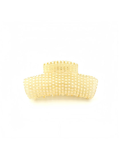 Beau - Checker Pattern Acetate Fiber Claw Clip