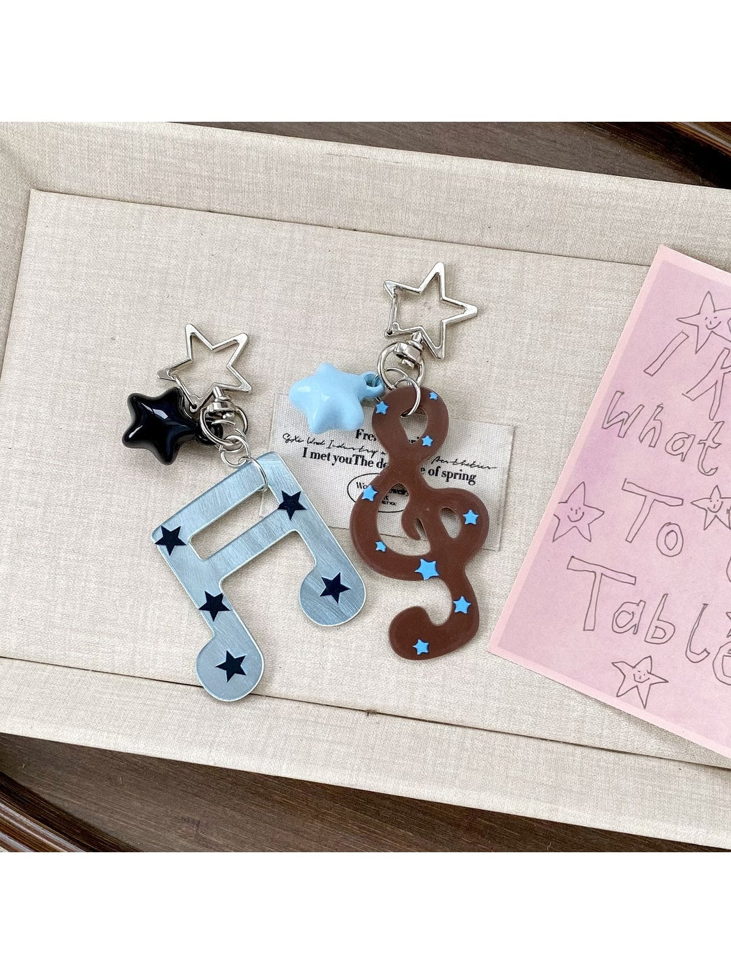 Keypus - Acrylic Star Music Note Bag Charm Keychain