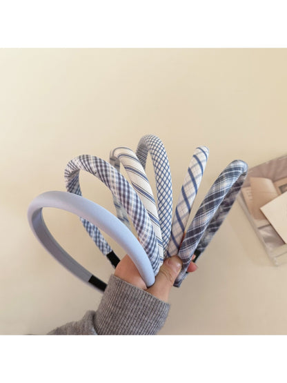 Gifty - Thin Band Blue Plaid Headband